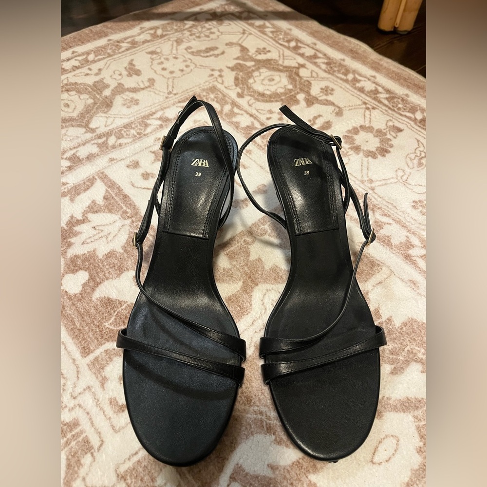 Zara Strappy Black Heel sandals
